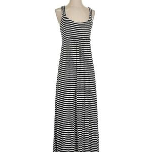 Calvin Klein Black and White Striped Maxi Dress